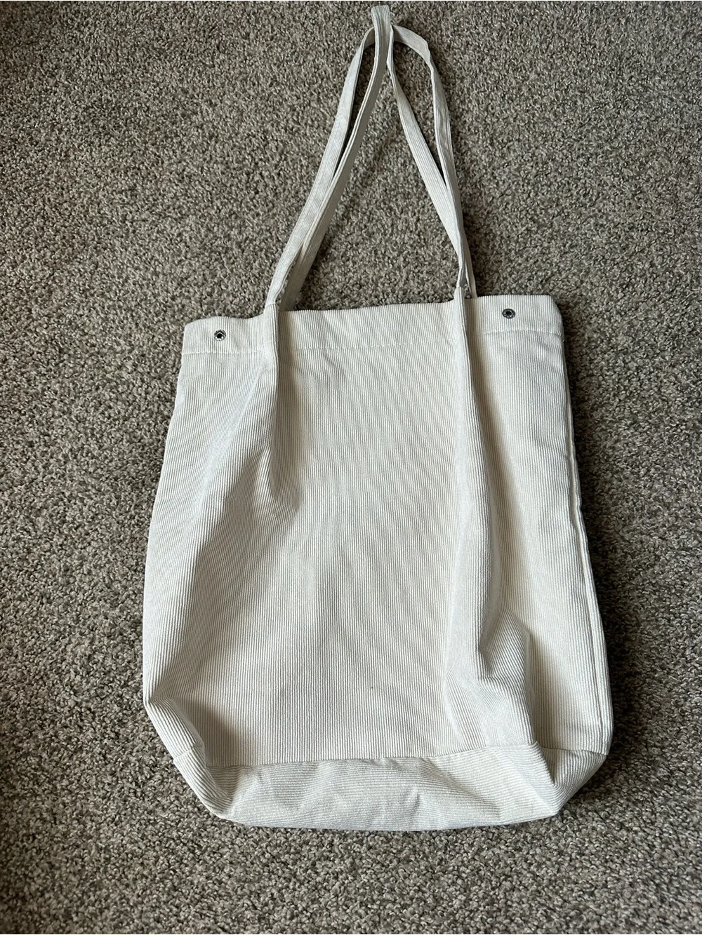 SHEIN Cream Canvas Tote with Front Patch